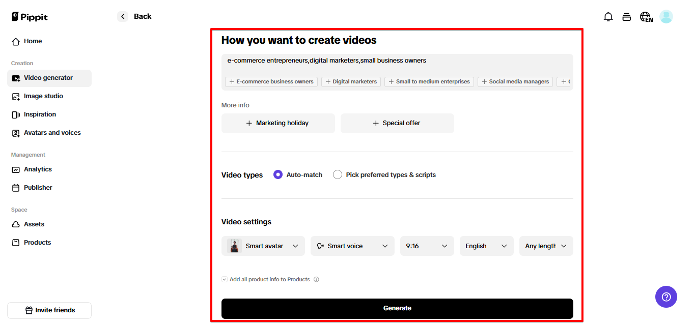 Generating TikTok video
