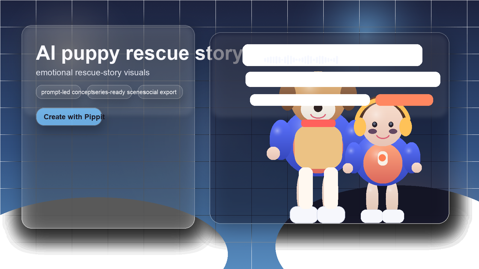 Premium create-page cover for ai puppy rescue story
