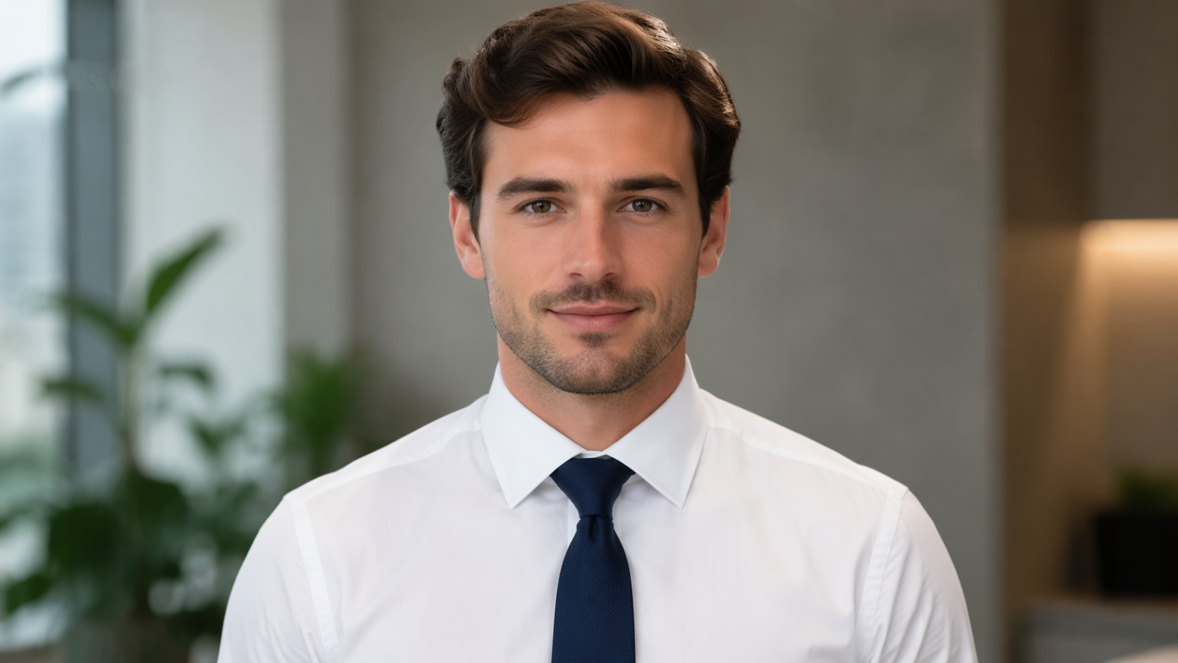 Dreamina add tie to photo: Classic navy necktie