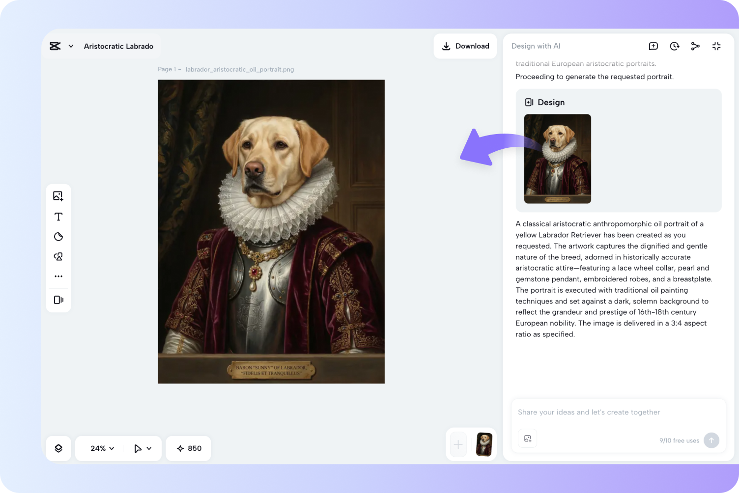 Create your pet portrait