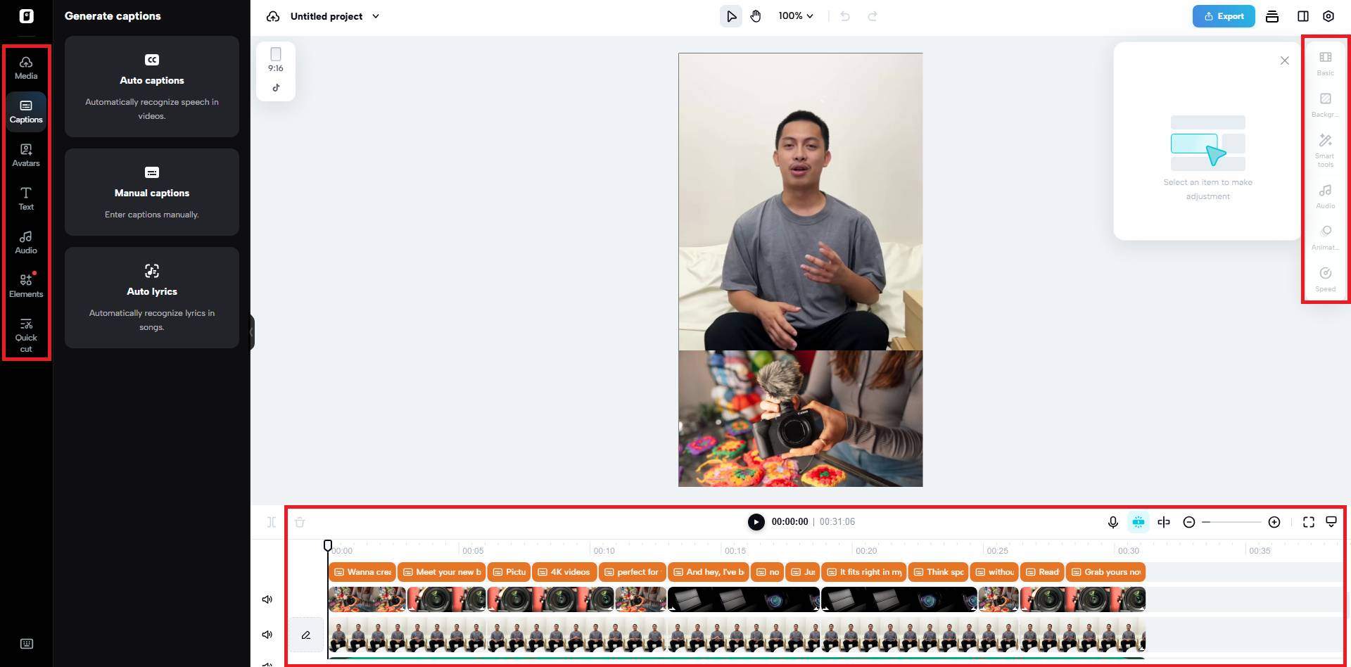 Edit more interface
