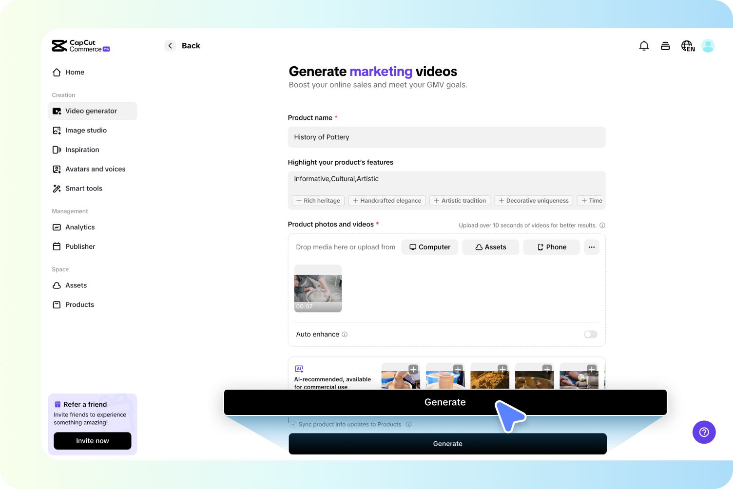 Generate your animated video