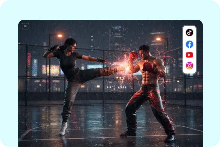 AI-kampvideo för sociala medier