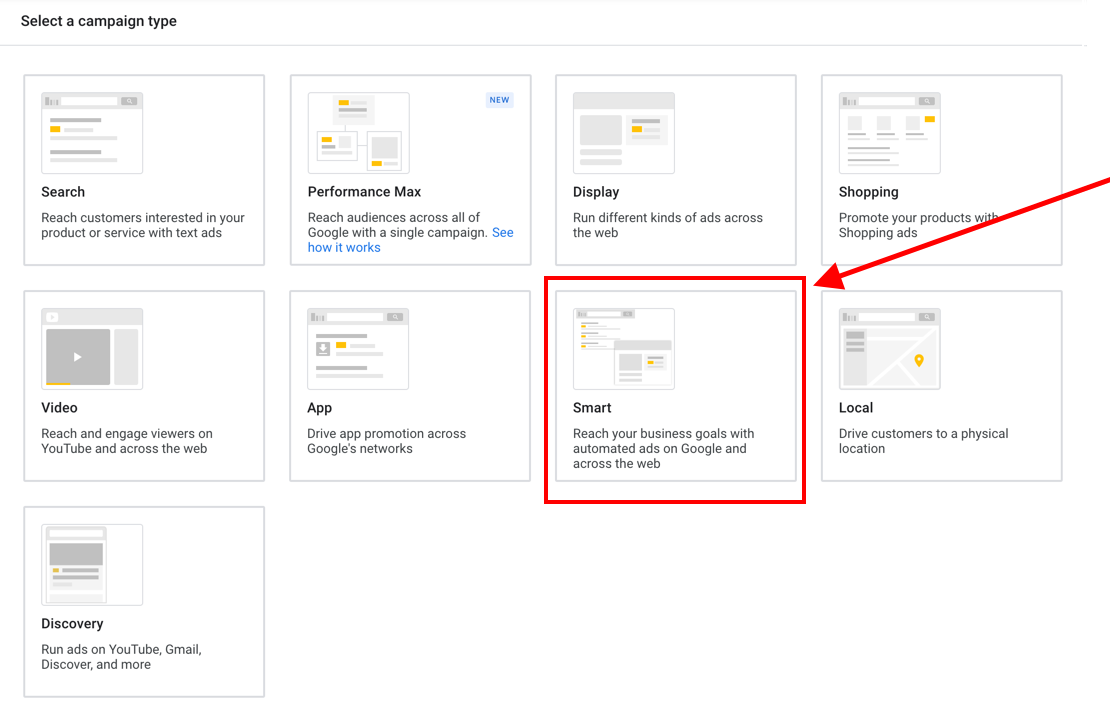 Choosing an appropriate ad type in Google ads