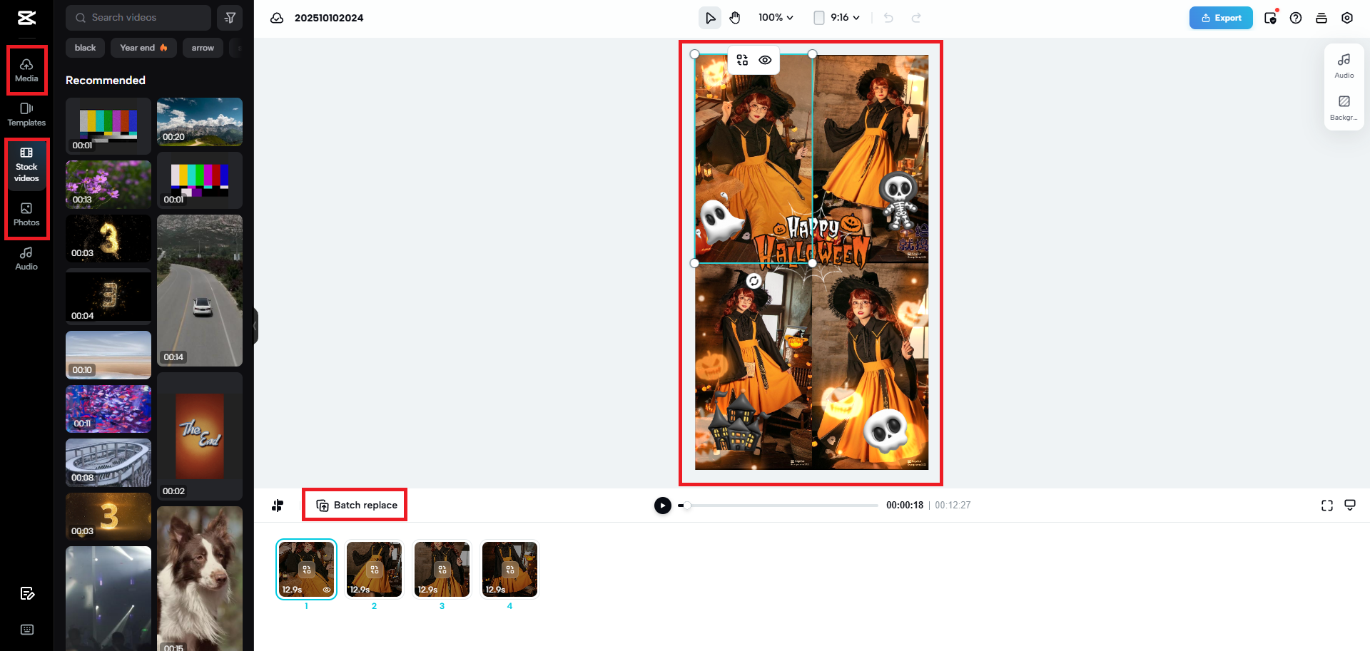 Replace the placeholder media with your own media