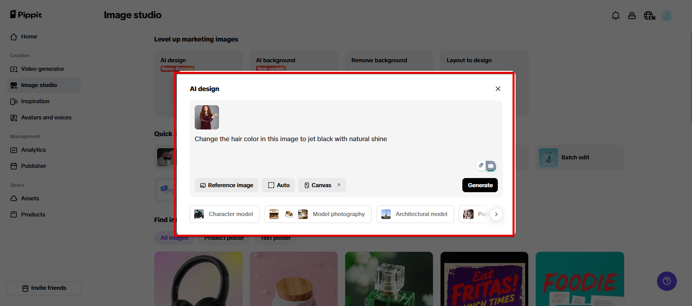 Trying on hair color