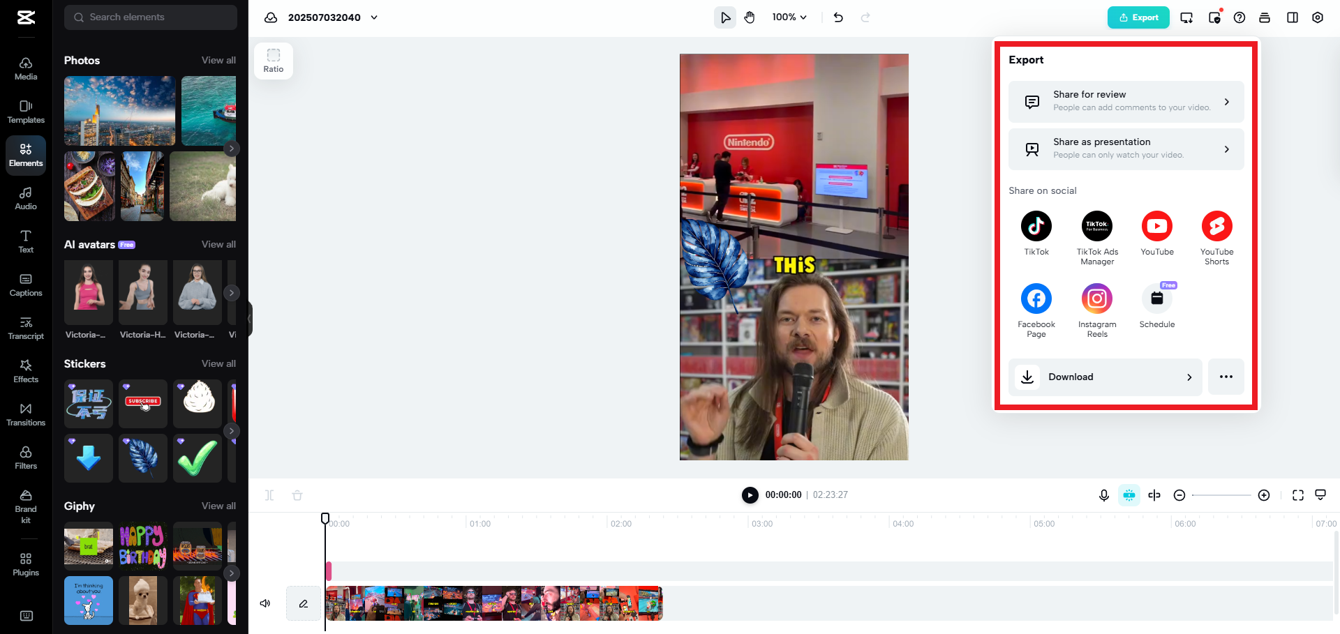 Export your watermark-free video