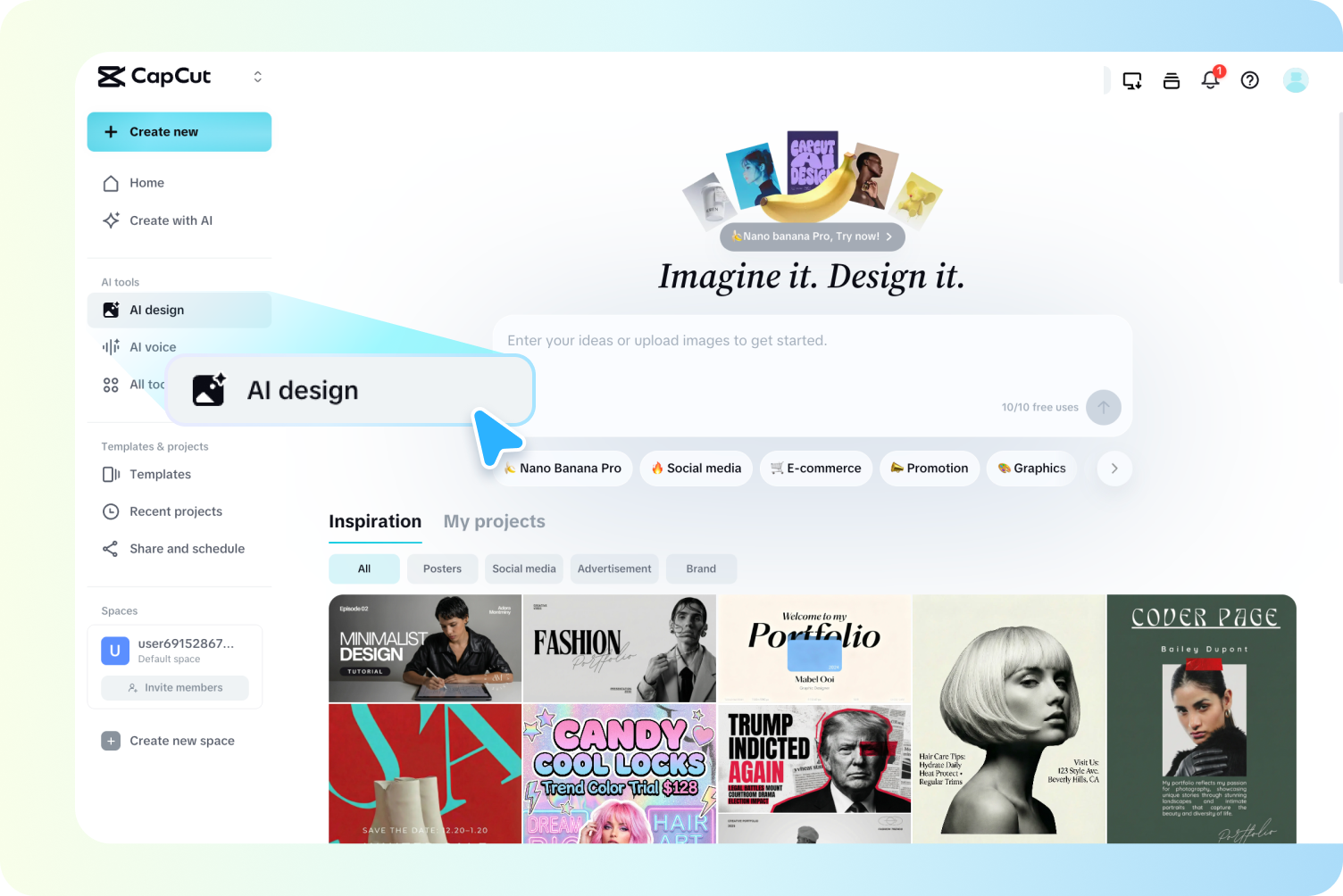 Select the AI design tool
