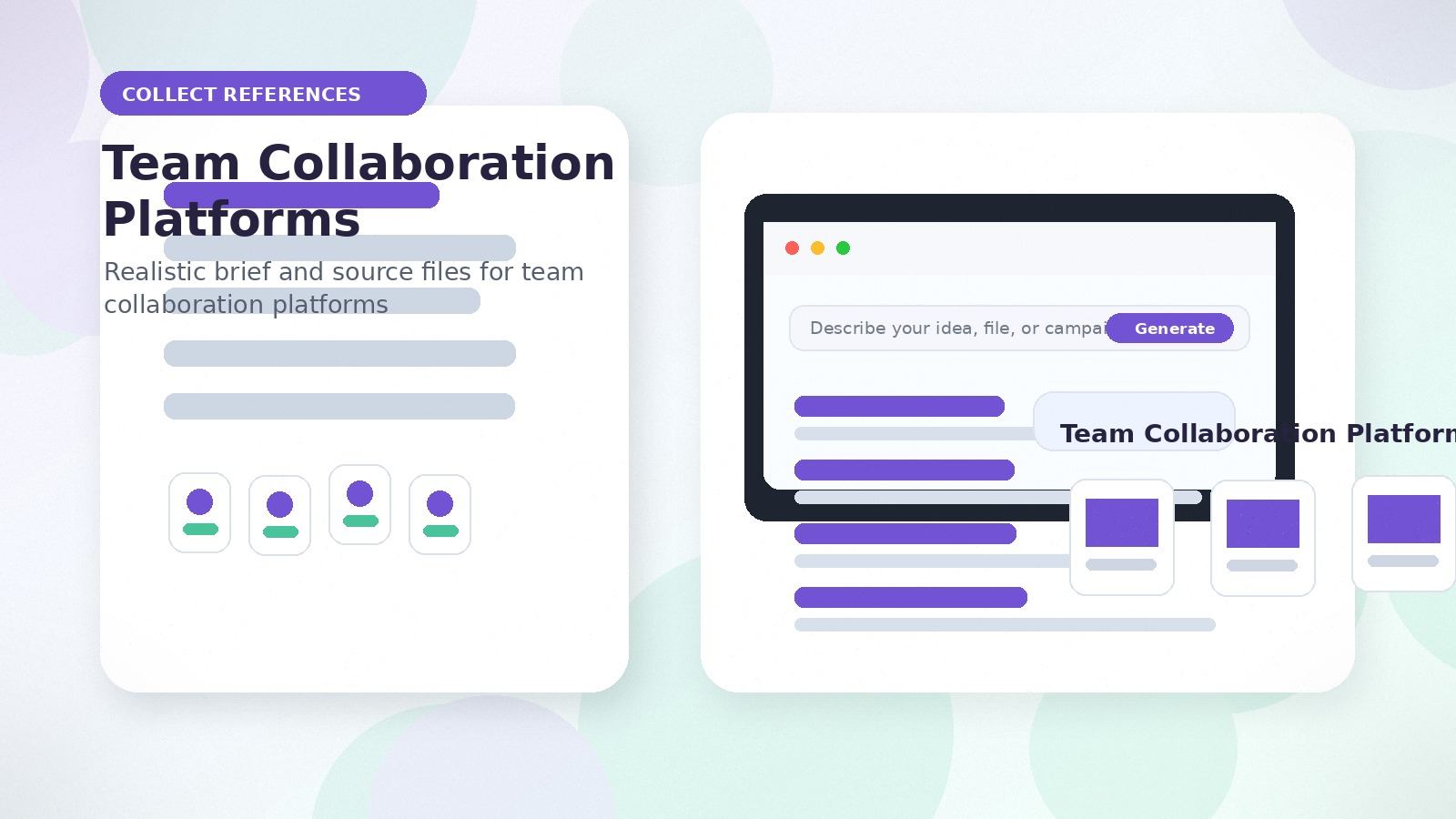 Team Collaboration Platforms realistic collect references visual for team collaboration platforms