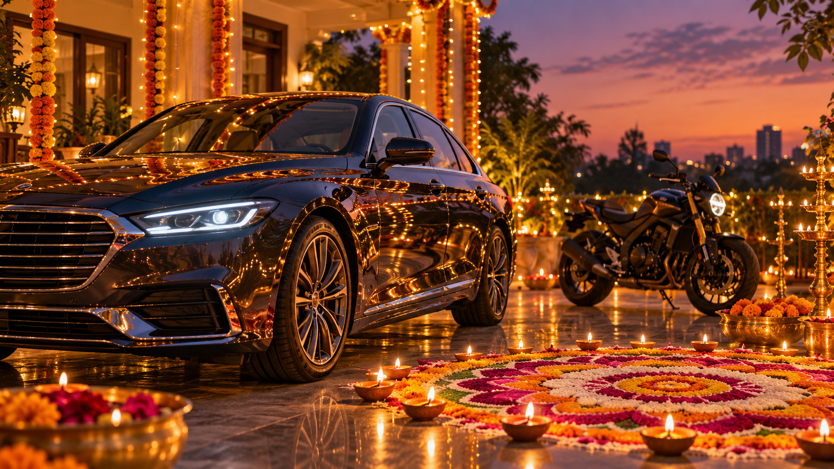 Diwali car and bike AI prompts example