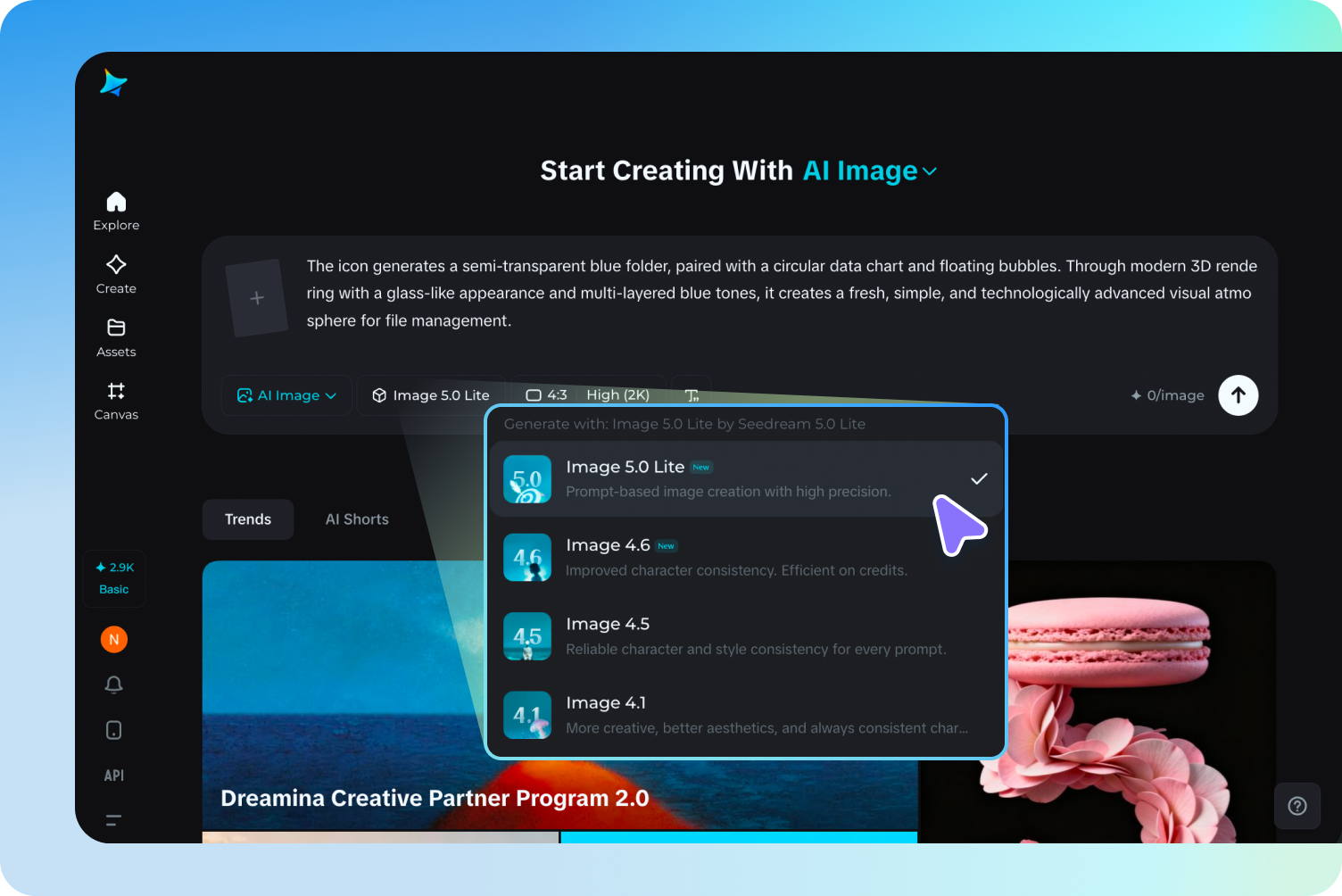 Dreamina AI 3D simge oluşturucuda simgeler oluşturun
