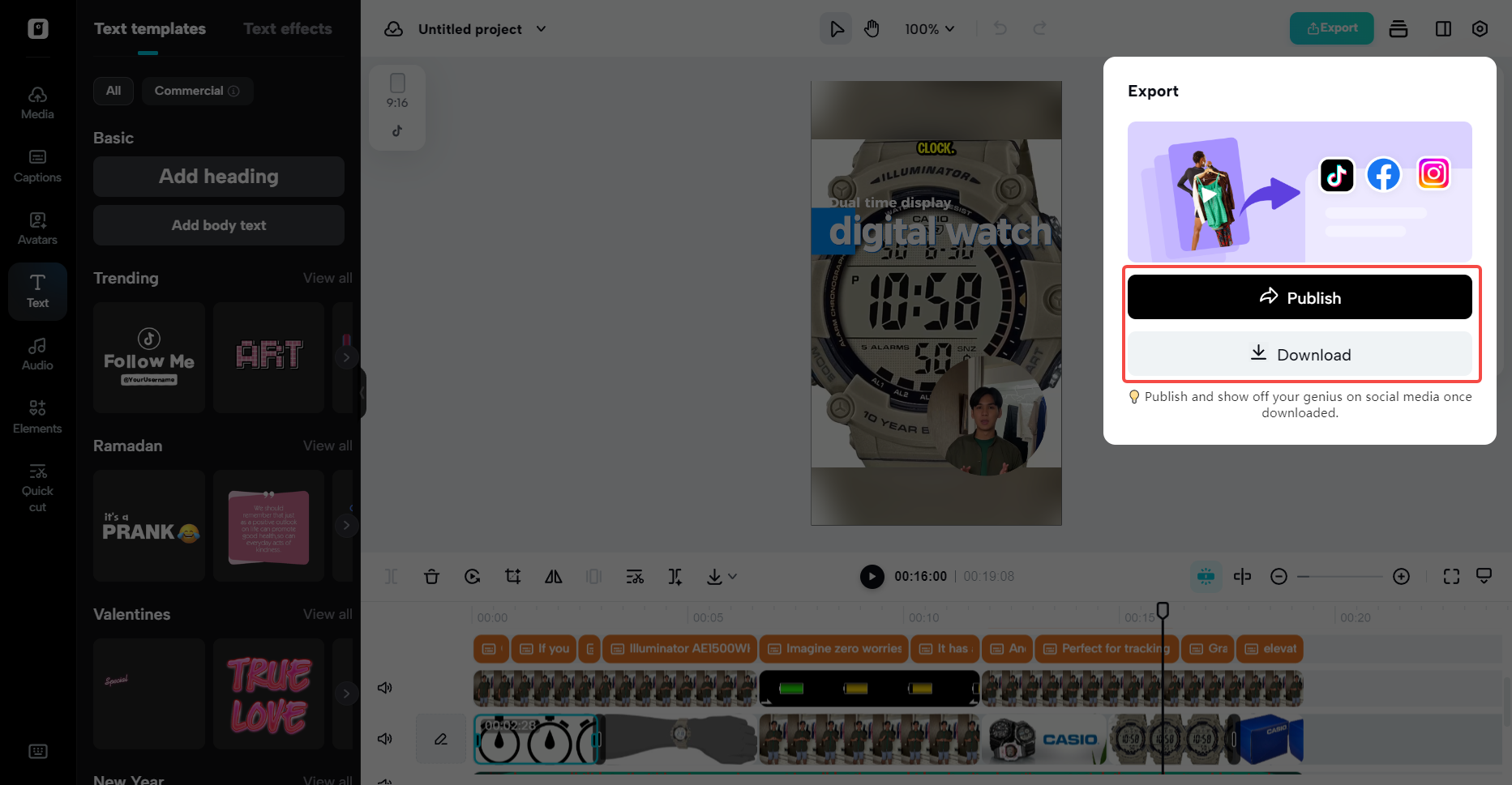 동영상을 내보내기