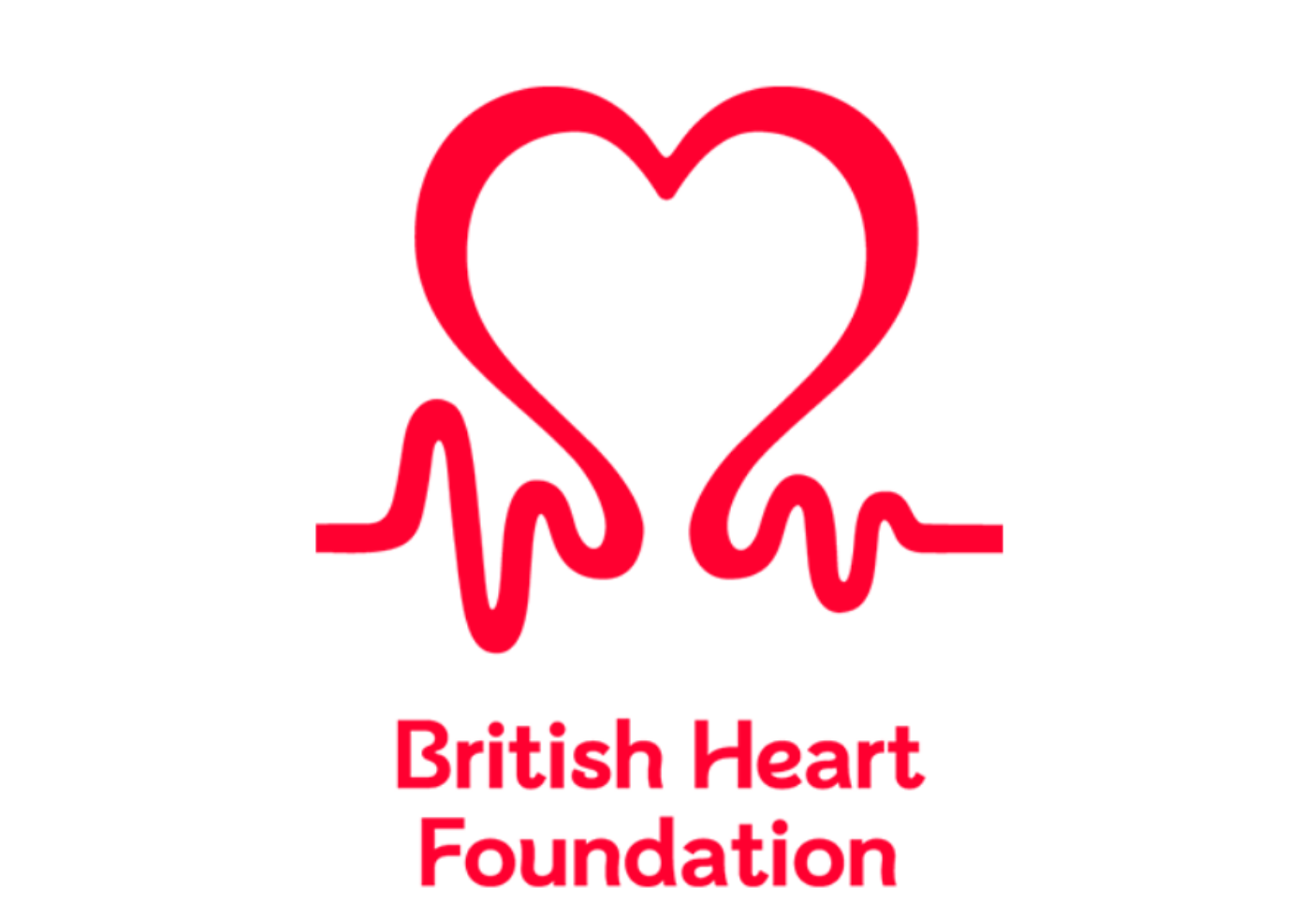 Logotipo de coração vermelho da Fundação Britânica do Coração para caridade