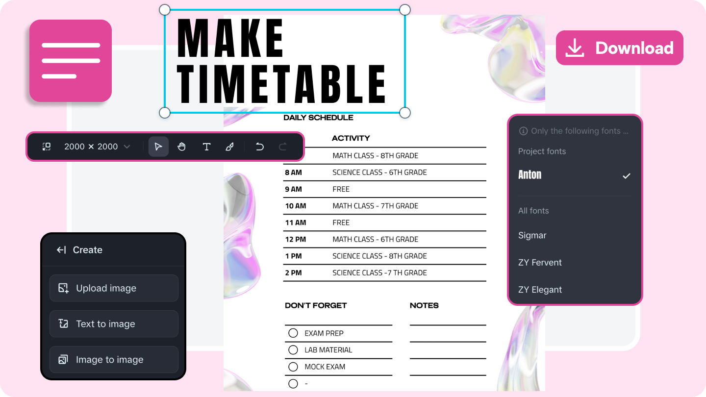 make timetable