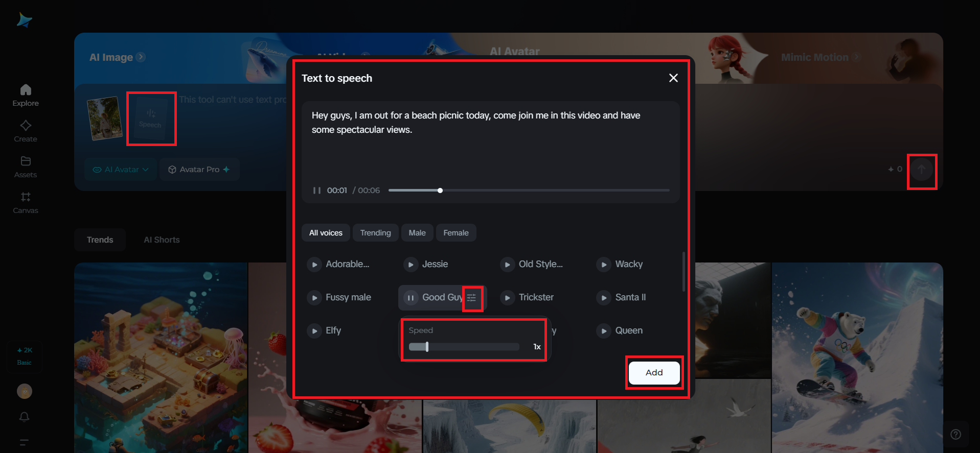 Generate text-to-speech