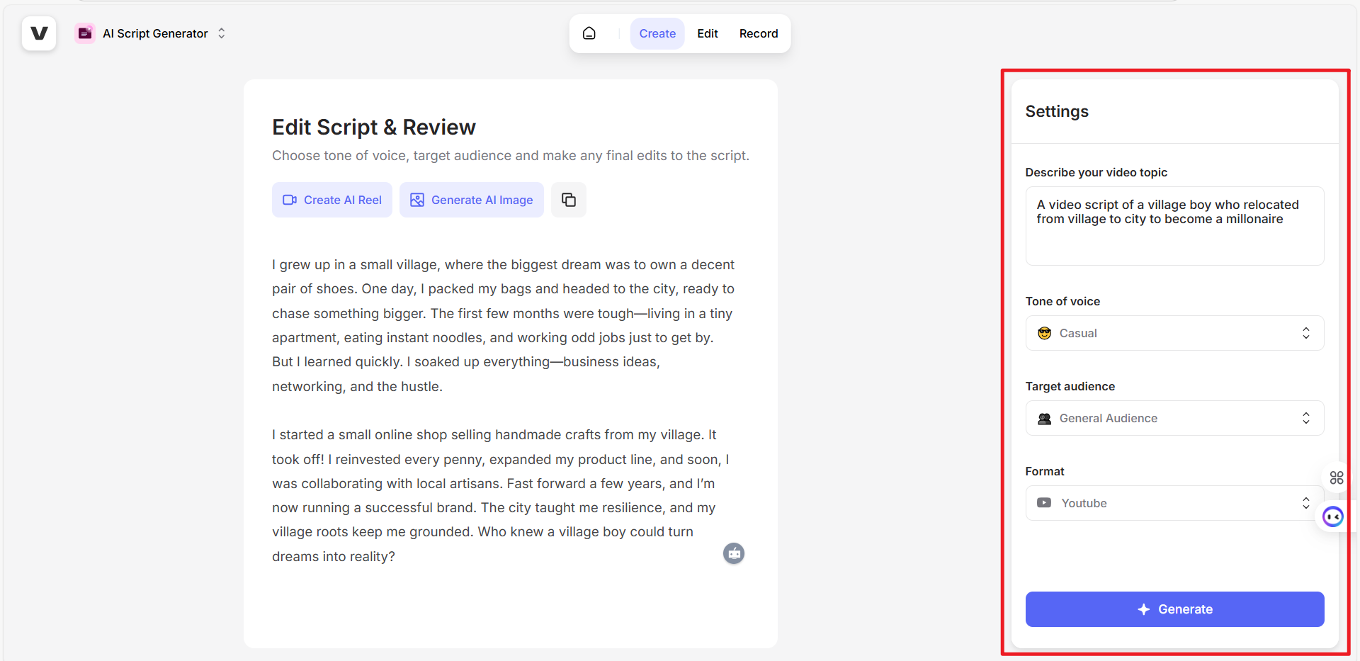 script ng youtube ai