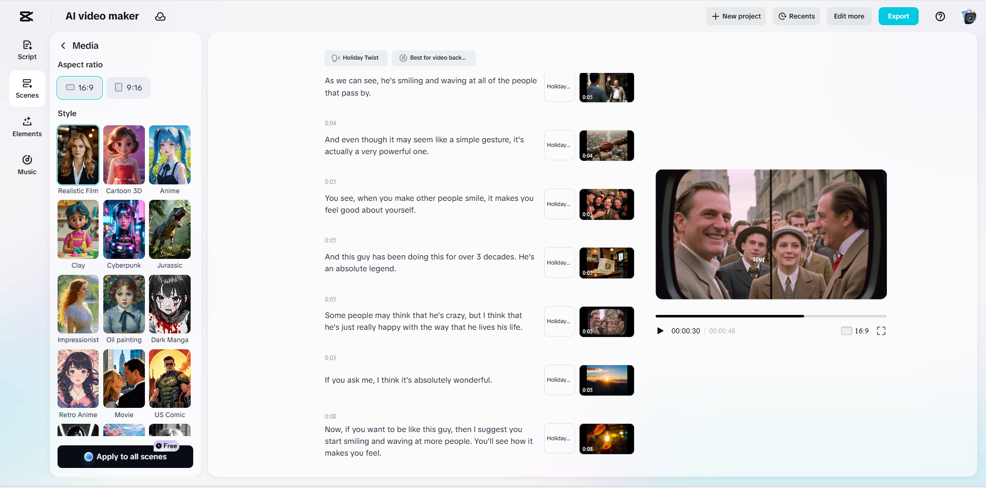 Interface of the CapCut desktop video editor - a user-friendly way to make AI videos