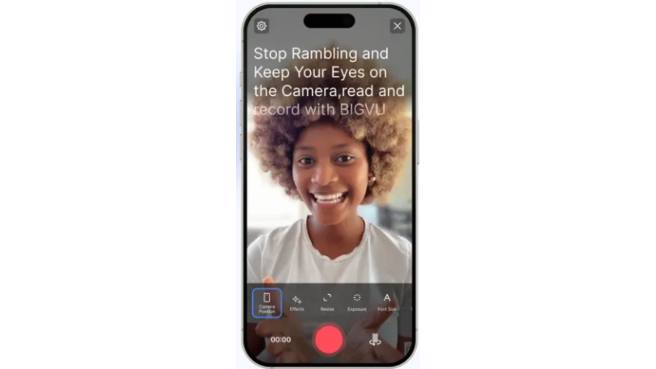 Aplikasi teleprompter gratis - BIGVU