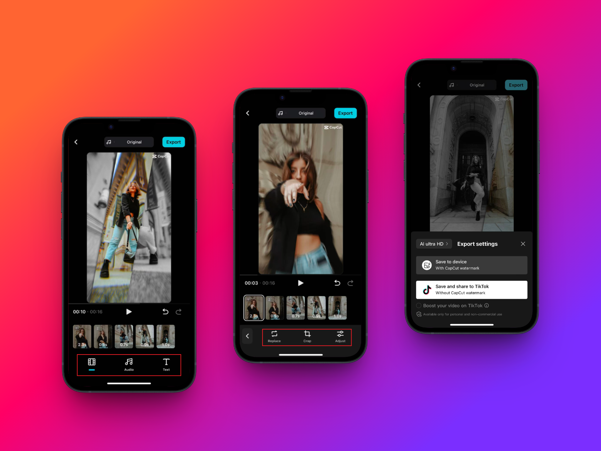 Export the resultant video