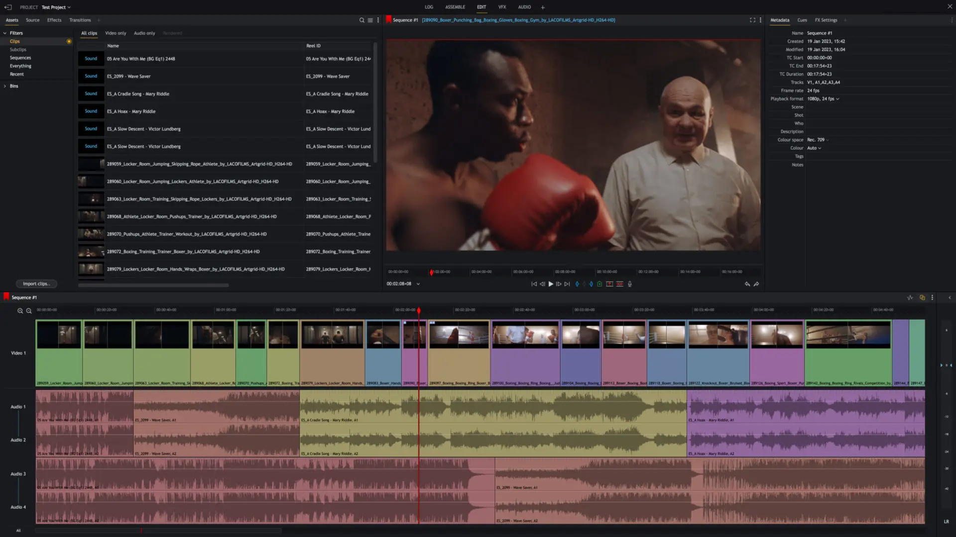 Interface of Lightworks - an efficient simple video editor for Windows