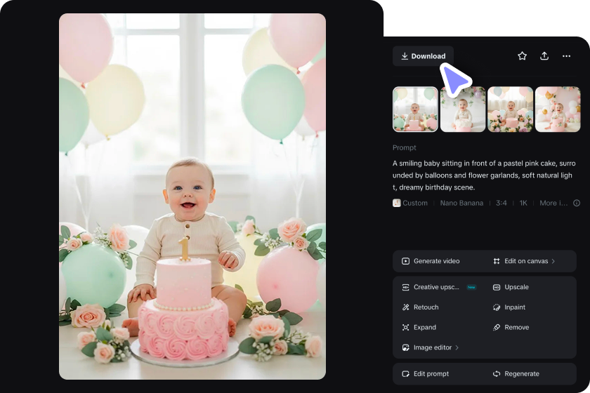 Refine and download your birthday image