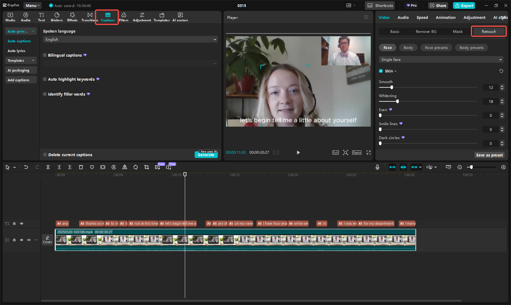 Edit and enhance the recording