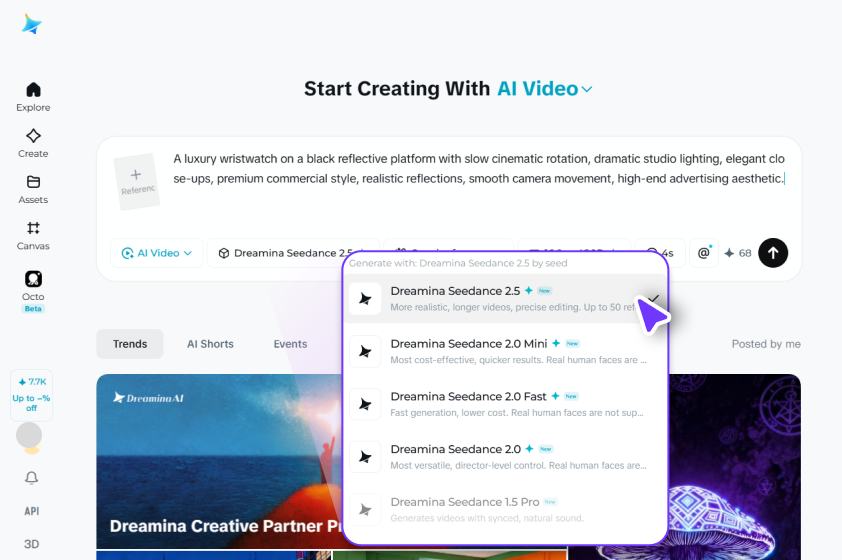 Select settings and generate