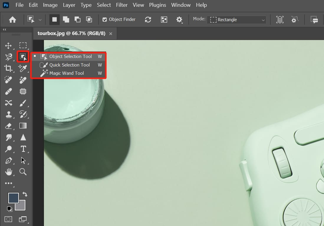 Object selection tool in Photoshop