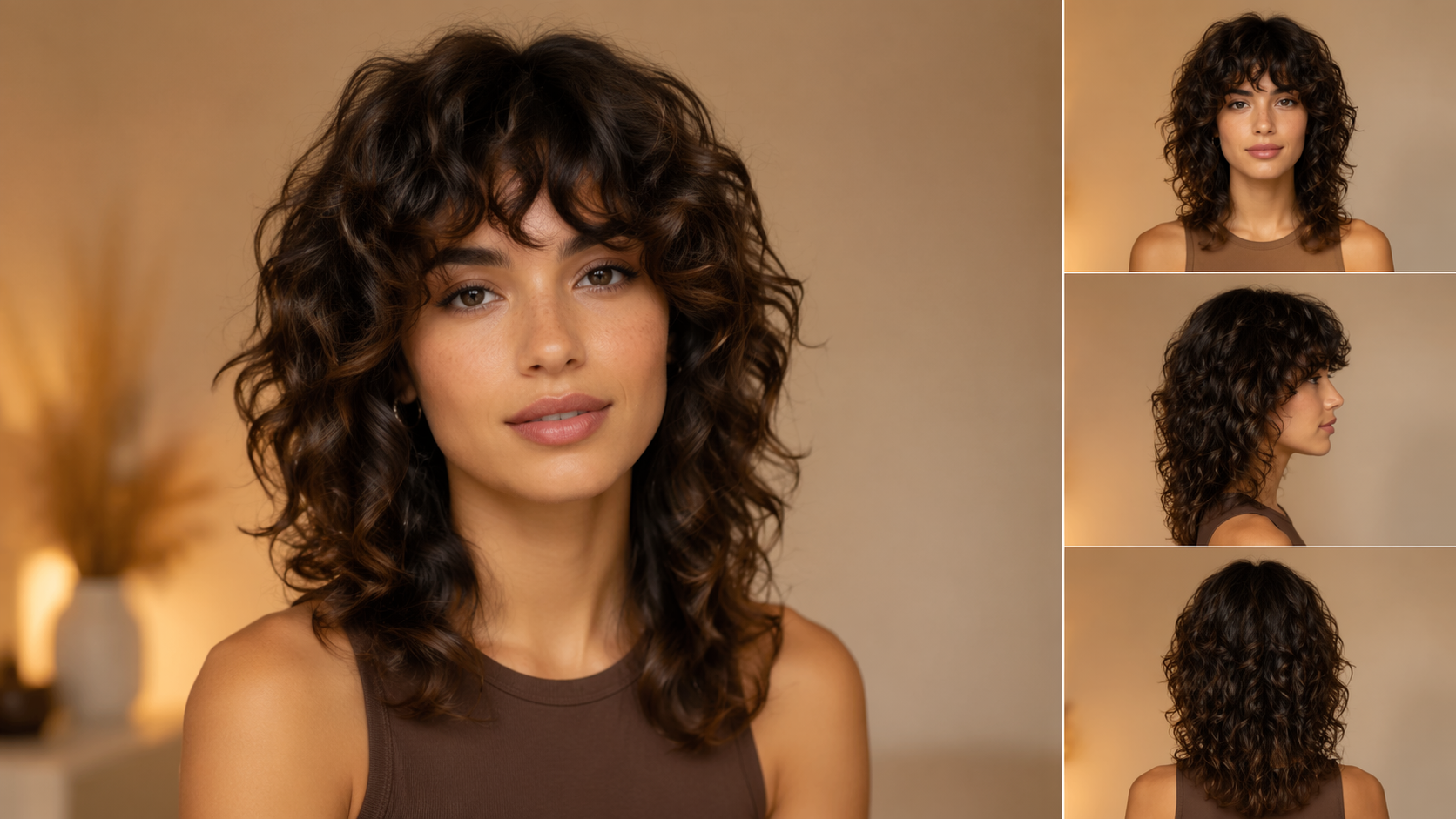 Gaya rambut virtual Dreamina coba contoh segera 3: pratinjau gaya rambut berlapis keriting