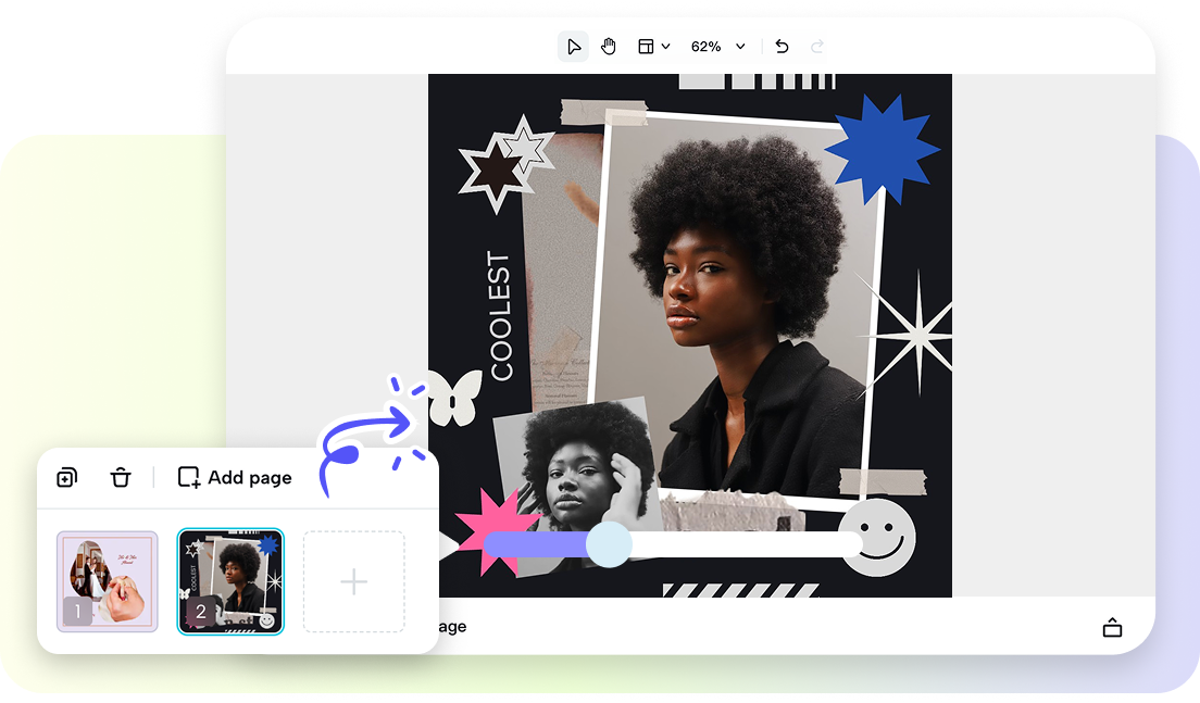 Use various collage options for your storyboard