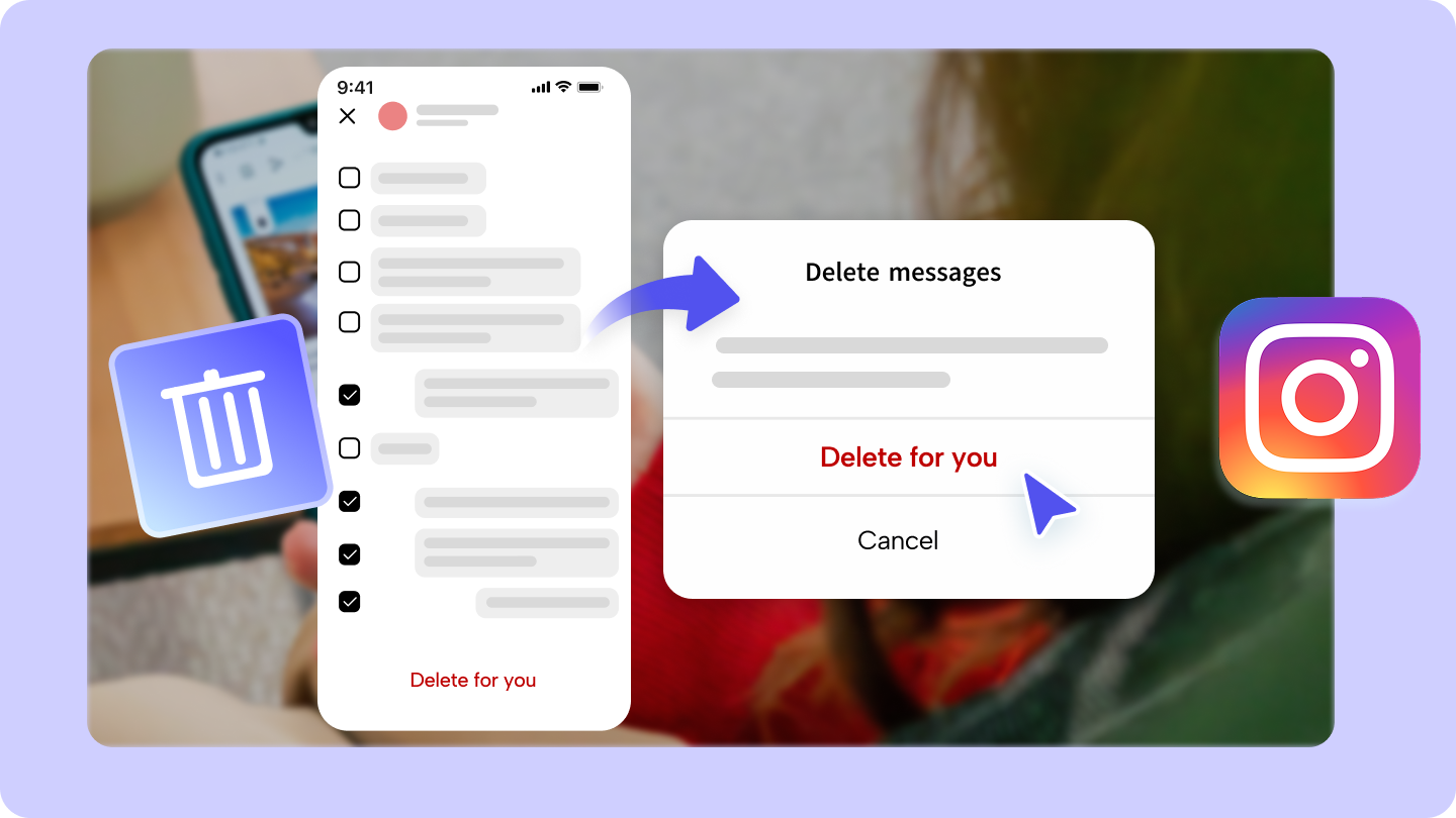 how to delete instagram messages