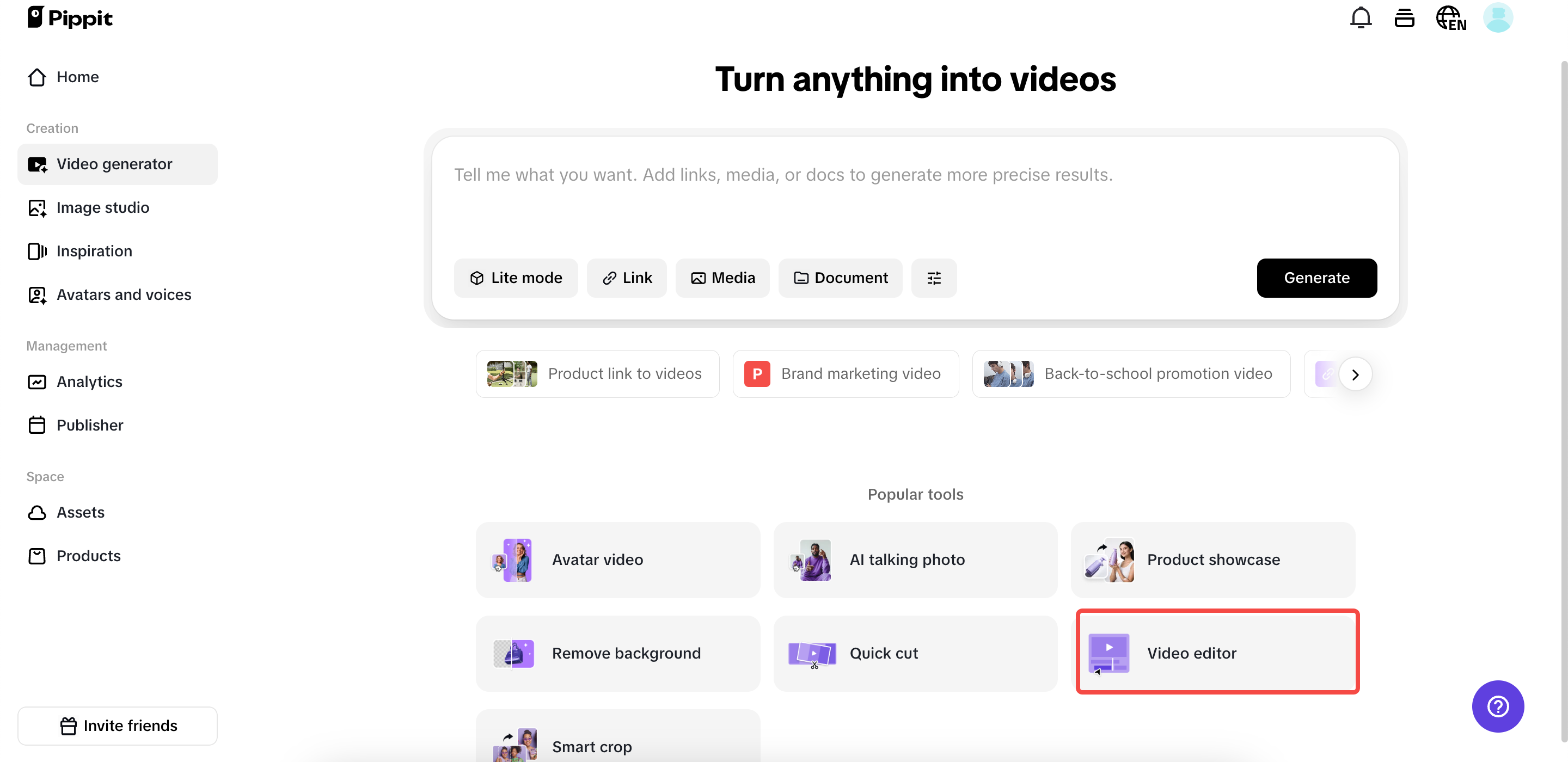 Abrir o Editor de Vídeos