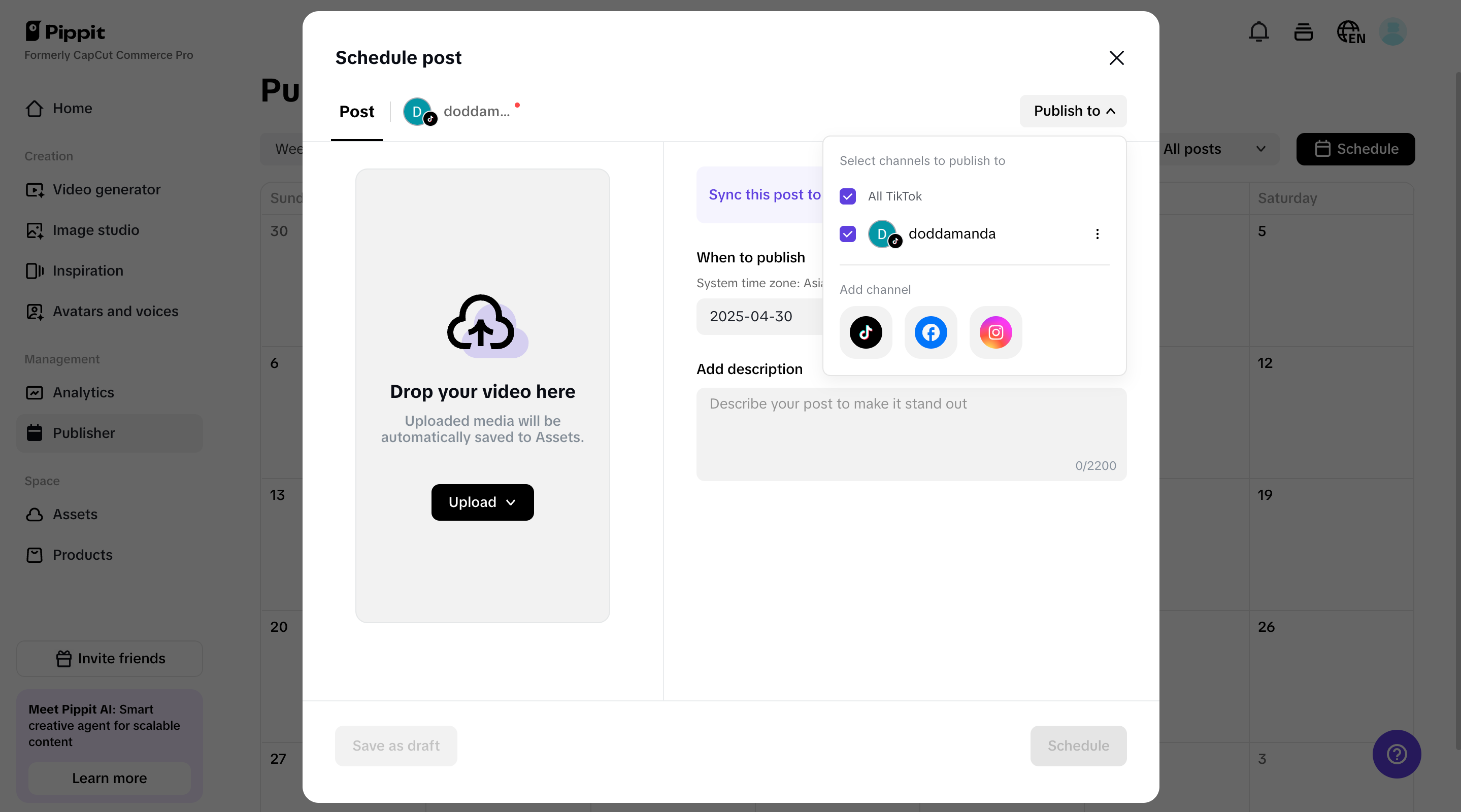 Multi-platform publishing and scheduling