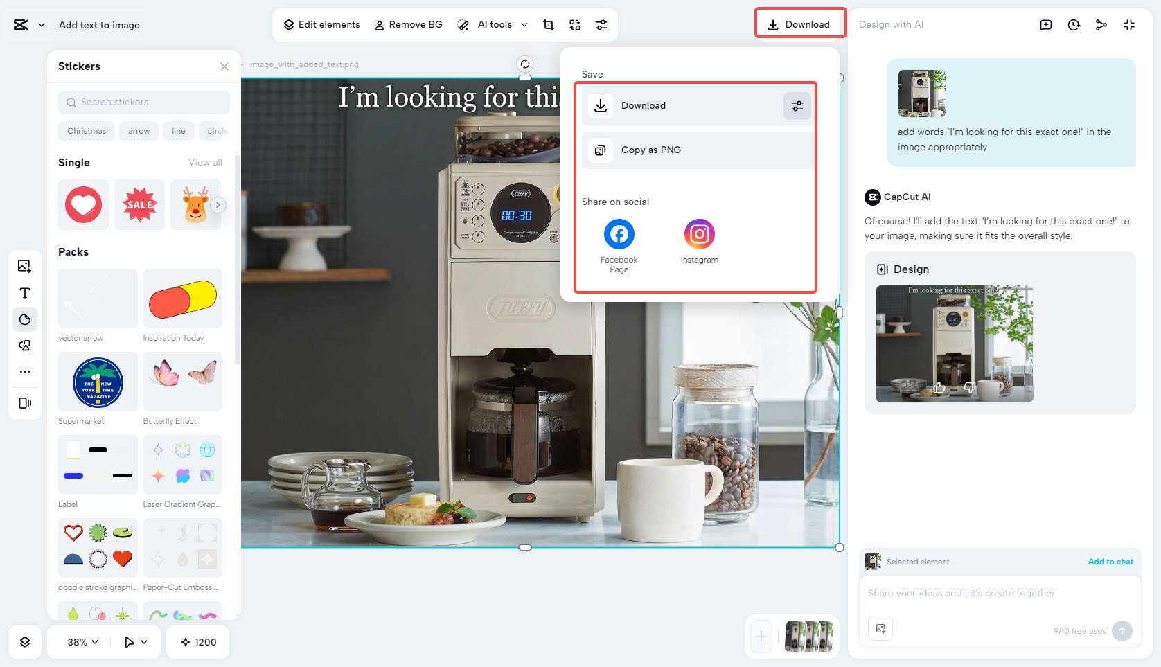 Exporting the ISO post in CapCut