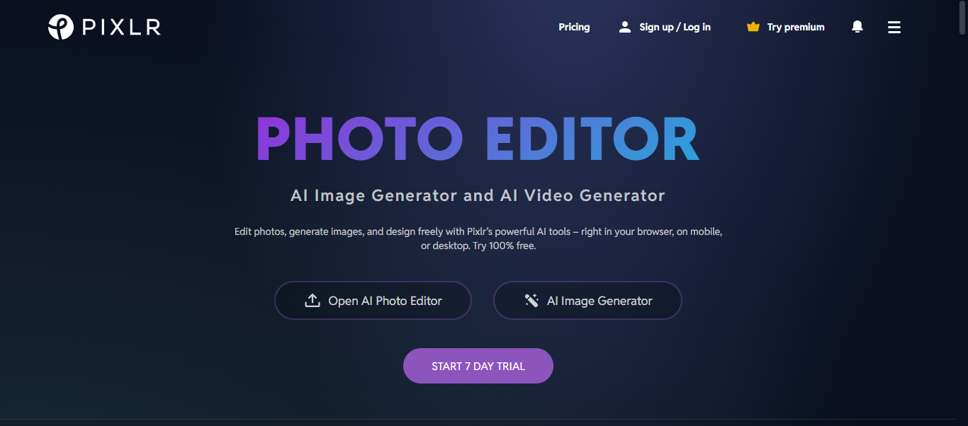 Pixlr photo editor