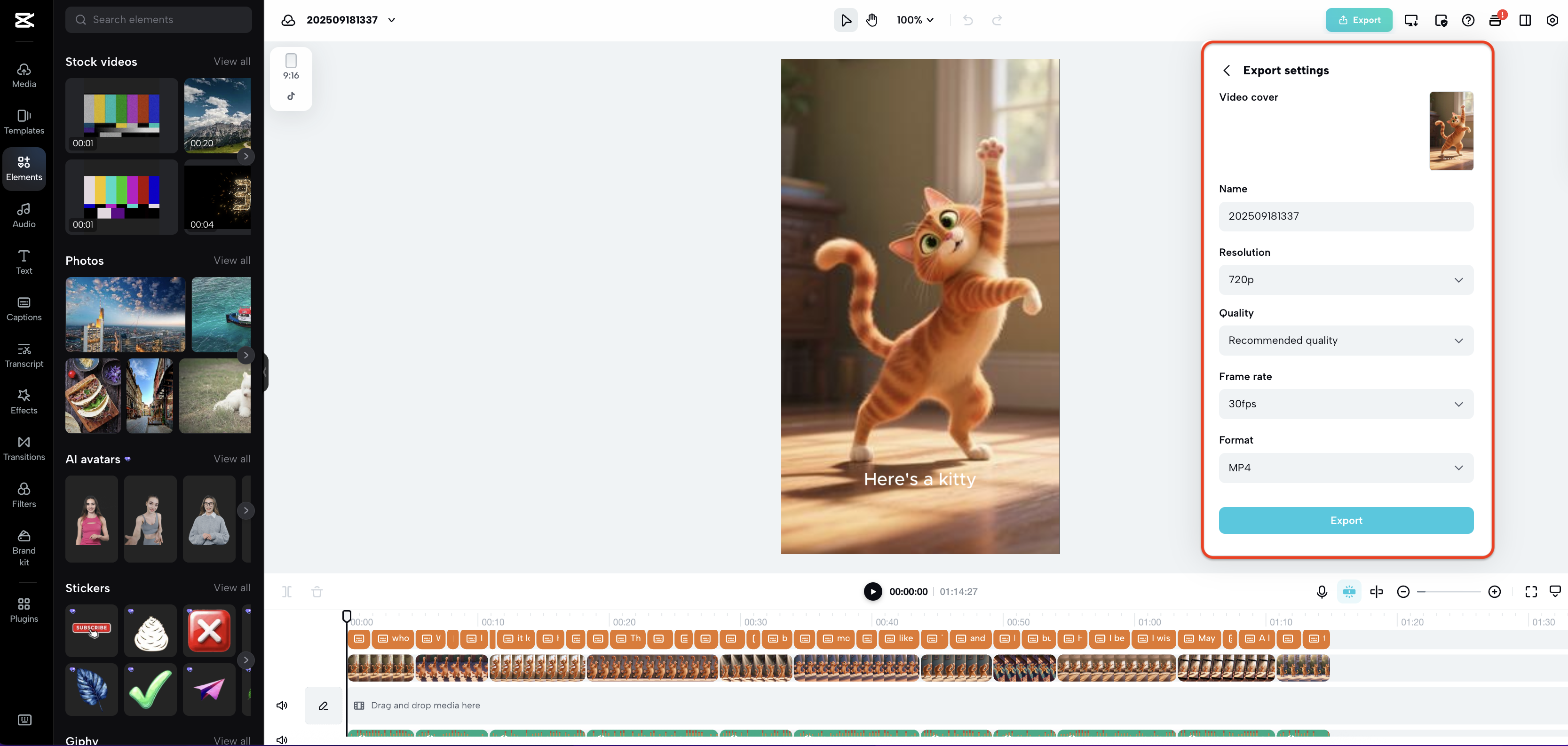 Tweak export settings and finalize