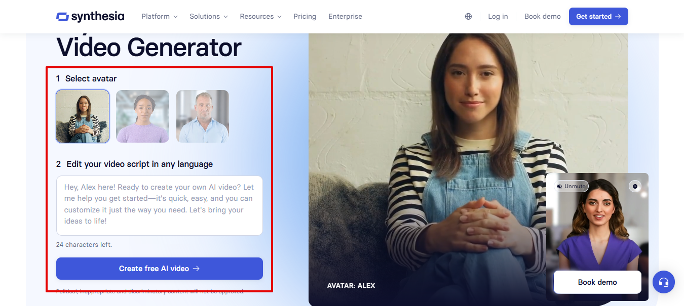 ผู้สร้างเนื้อหาวิดีโอ Synthesia AI