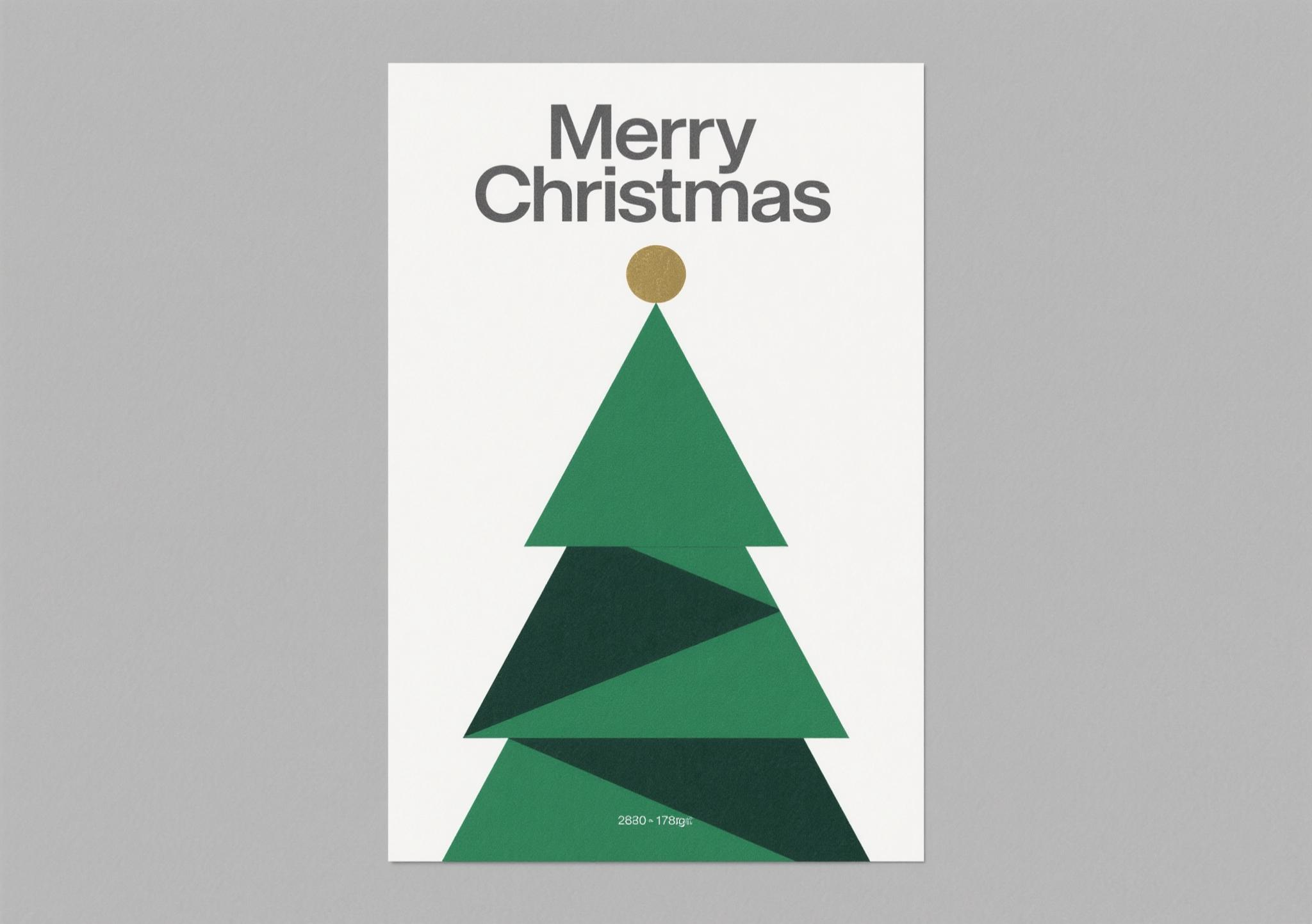 Minimalist Christmas card with clean lines, soft colours, and simple holiday icons