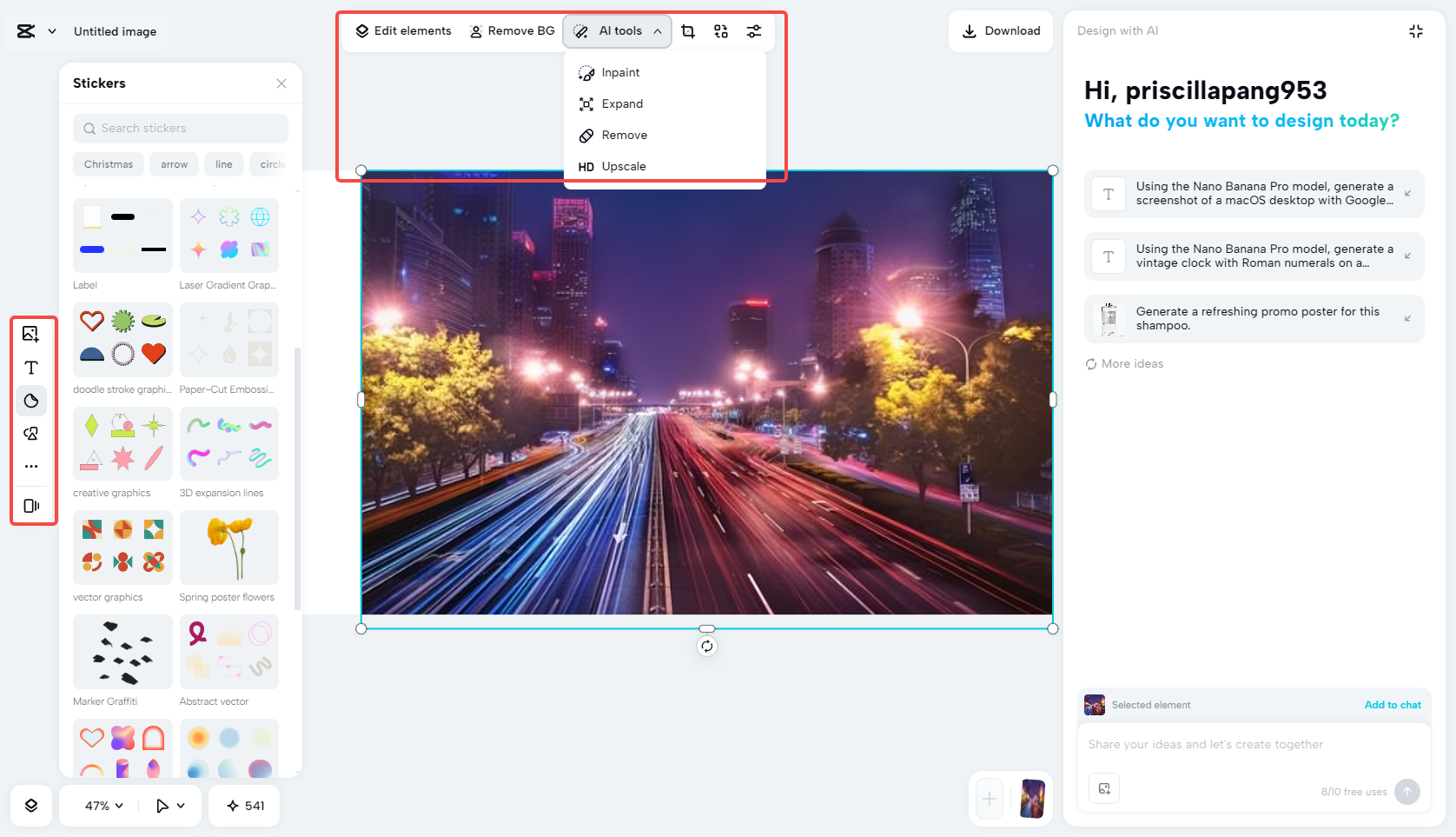 Enhance the slow shutter speed photo