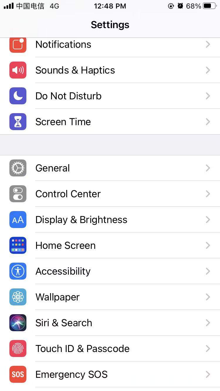 Pengaturan keseluruhan sistem iOS