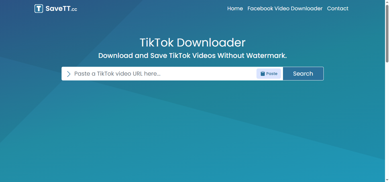 The interface of SaveTT - a user-friendly tool to download thumbnail TikTok