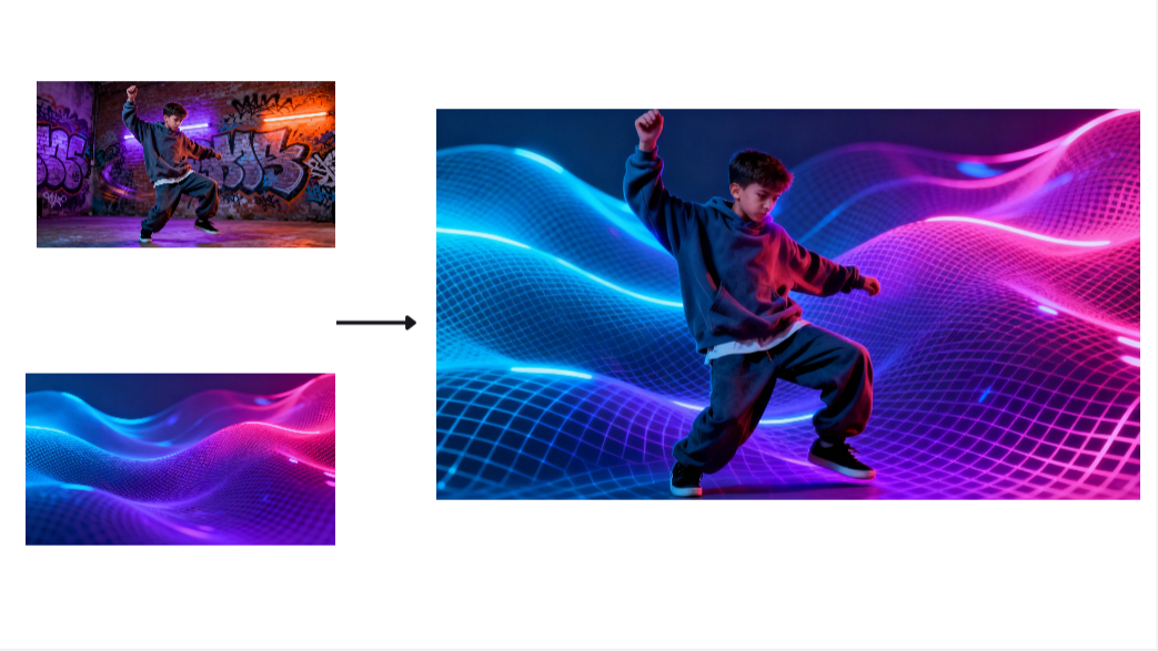 Multi-image fusion feature by Dreamina