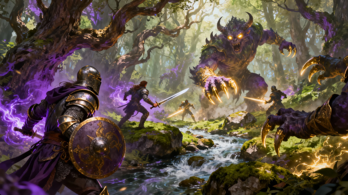 Fantasy battle scene