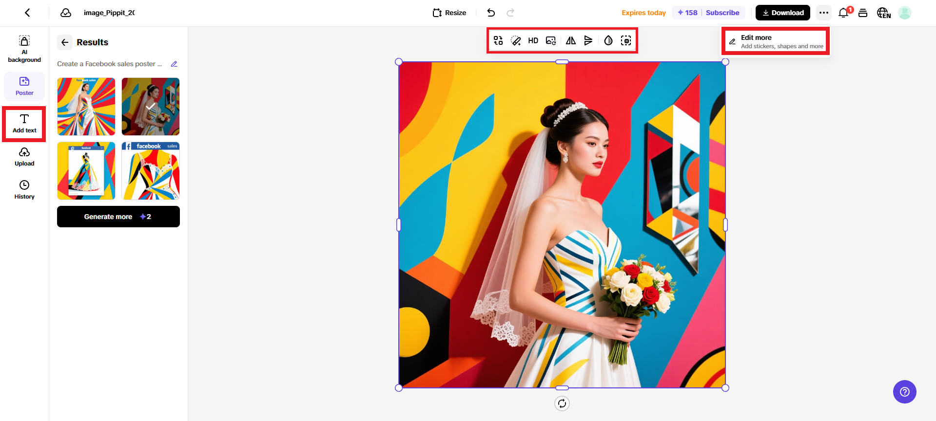 I-customize ang iyong nalikhang poster