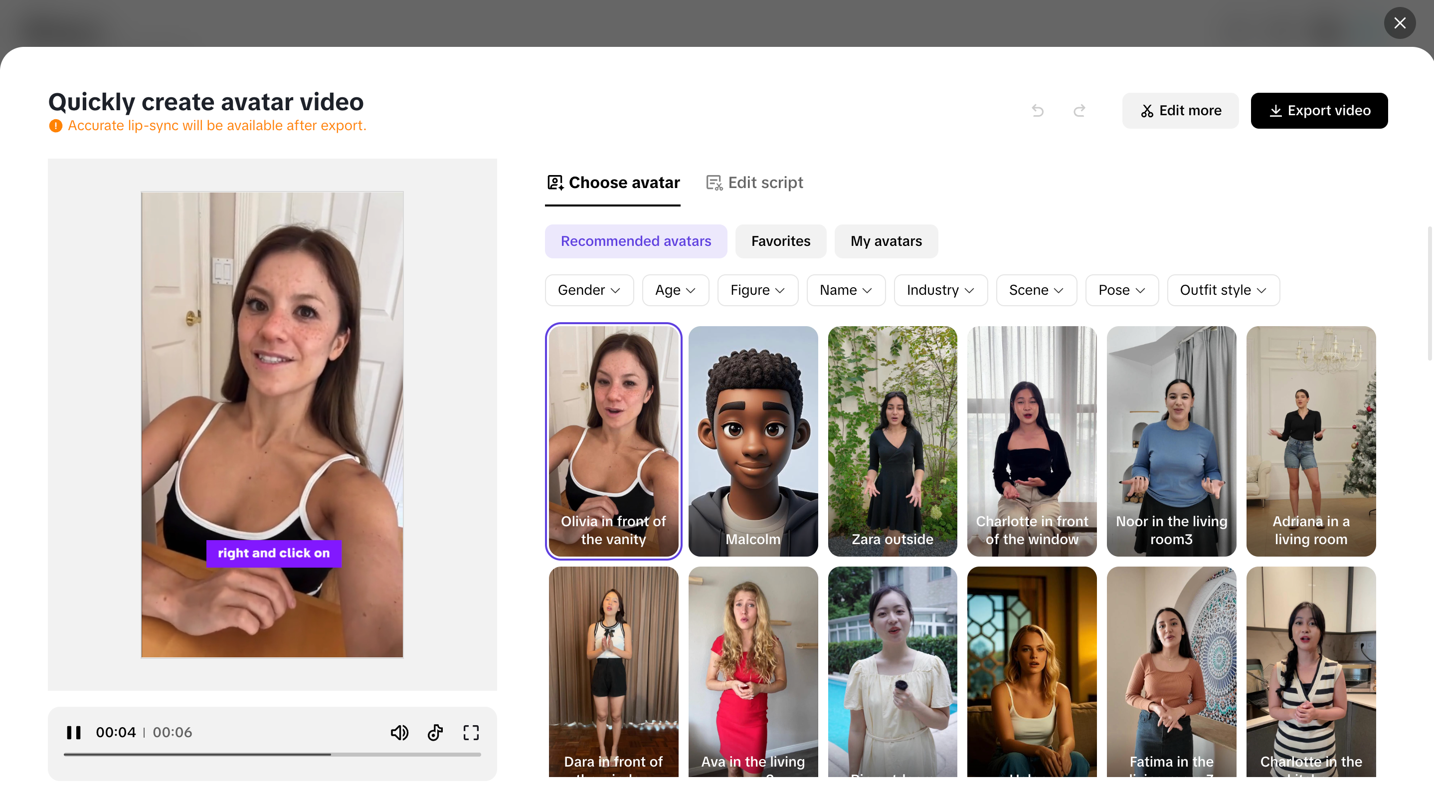 Lifelike avatars and voiceovers