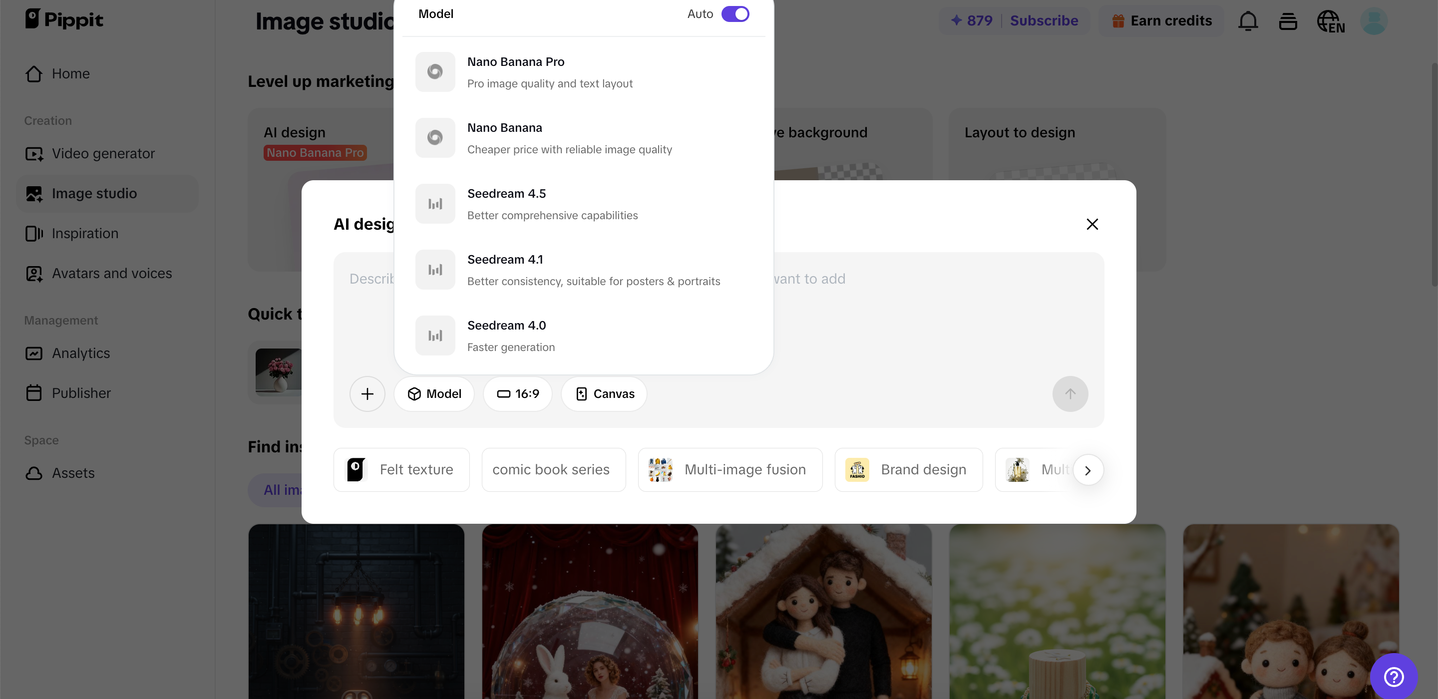 AI design tool sa Pippit