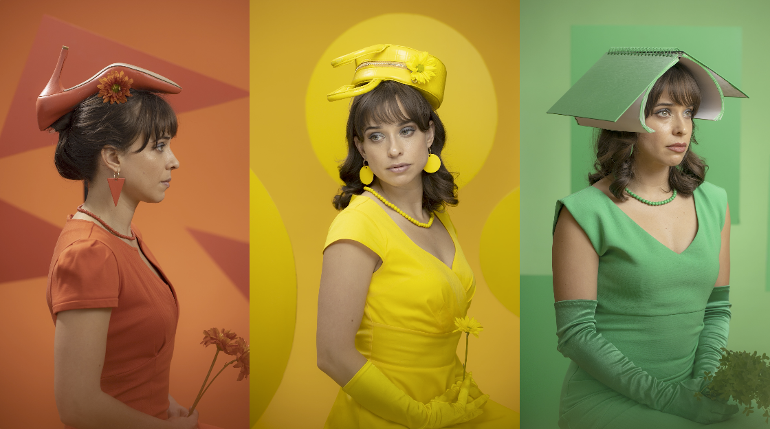 Portrait using simple props and matching colors for mood