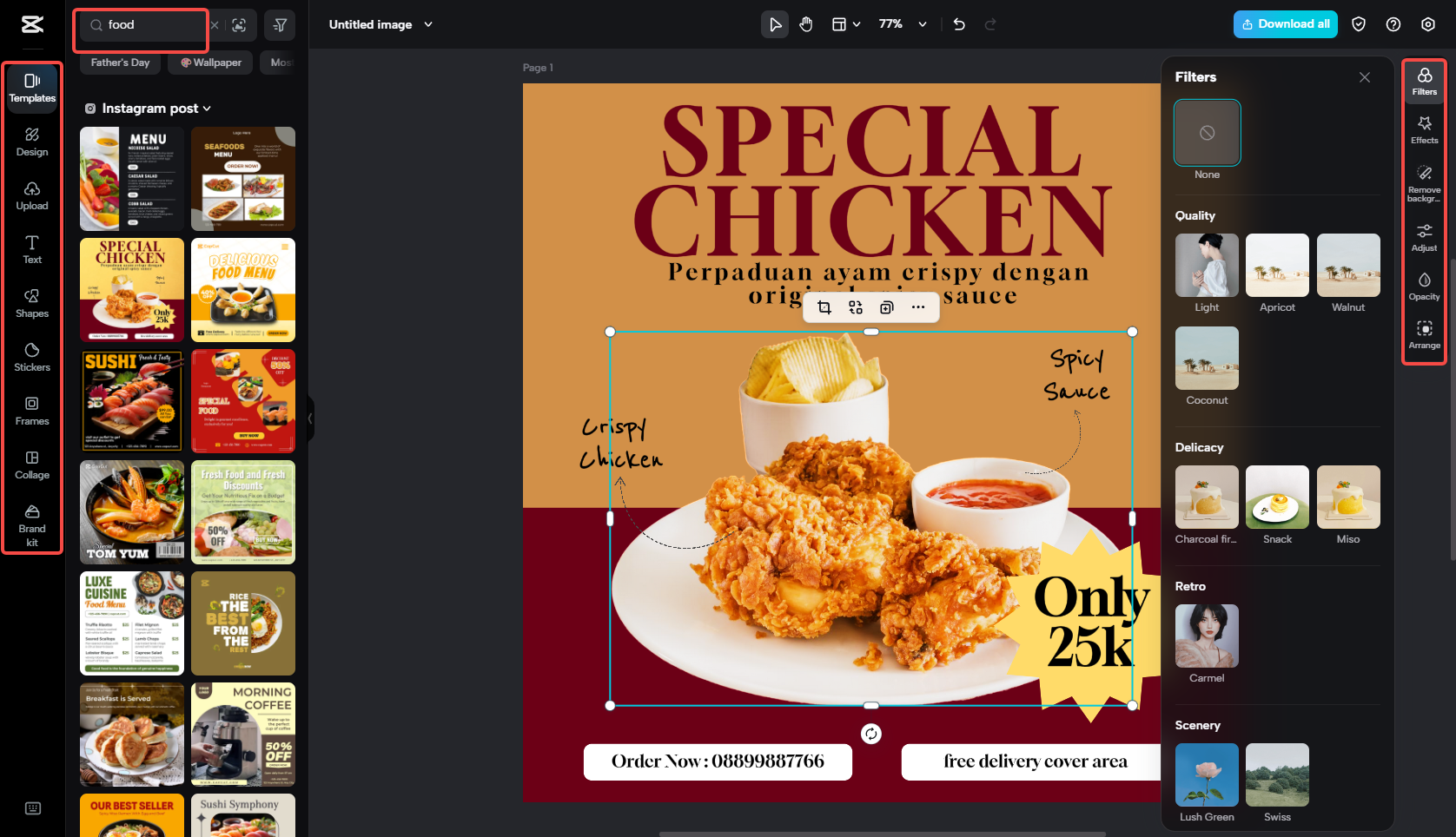 Edit Imej dengan pelbagai ciri