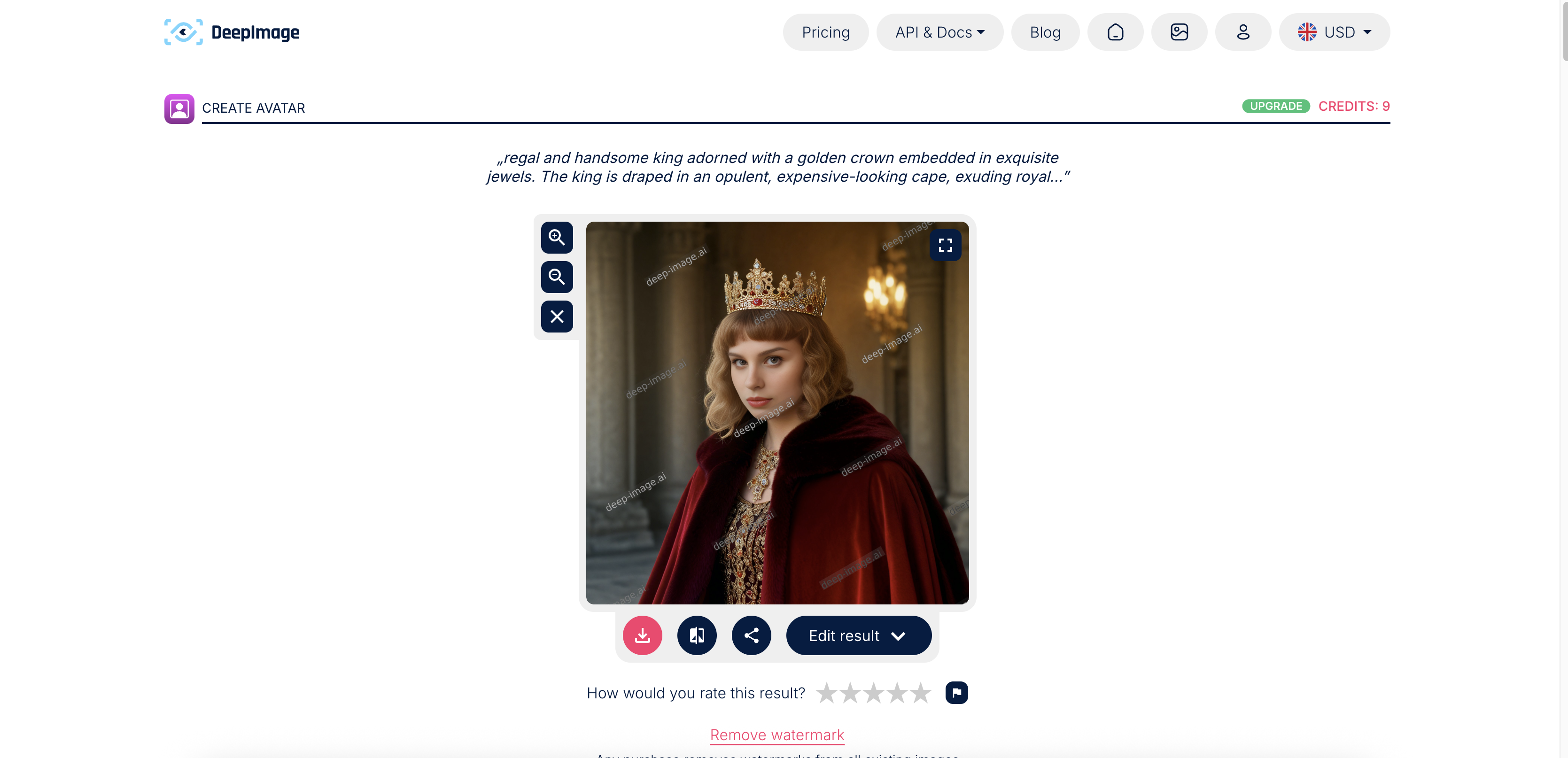 Deep-Image.ai AI avatar generator