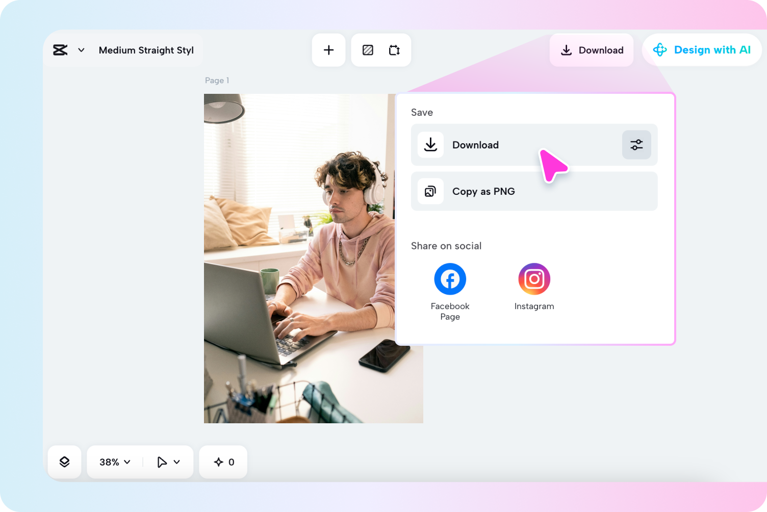 Exporteer uw tekstvrije afbeelding